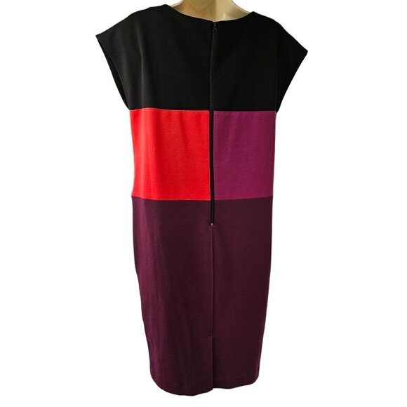 Narciso Rodriguez Shift Dress Color Block Knit Cap Sleeve Hand Pockets Womens S - Picture 6 of 11